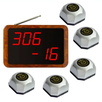 

SINGCALL.Entertainment service call system, waterproof base pagers.5 pcs of table bell and 1 pc receiver