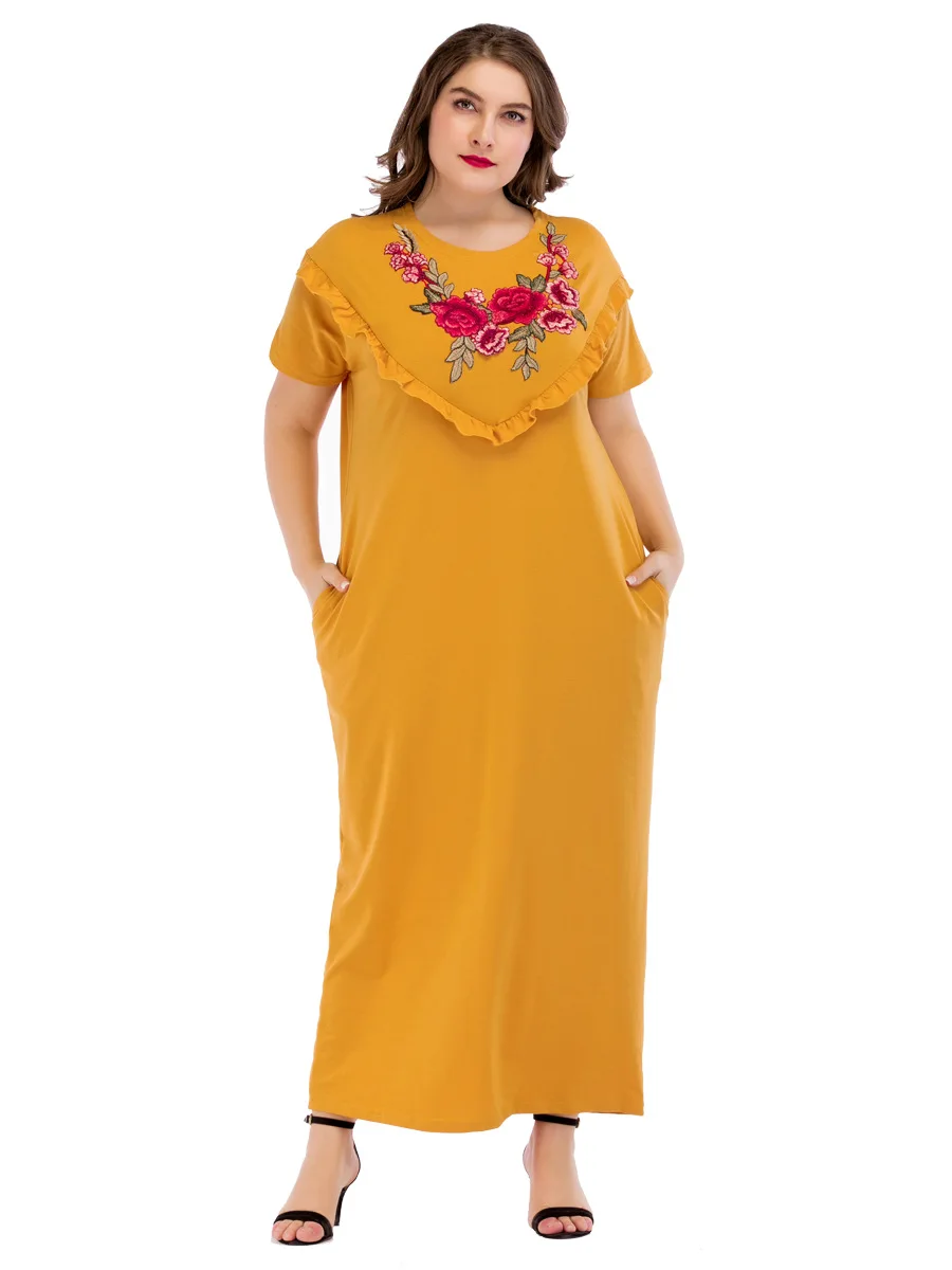 Plus Size Nightdress Long Nightgown Casual Homewear Dress Big Size ...