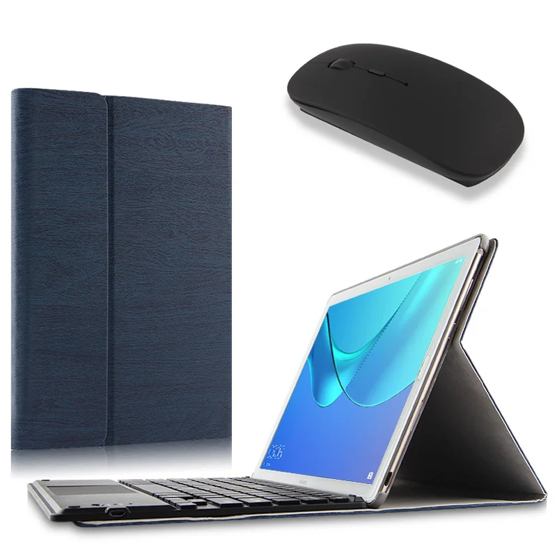Ультра тонкий съемный Беспроводной Bluetooth клавиатура чехол Обложка для huawei MediaPad M5 10,8/M5 10 Pro CMR-AL09 CMR-W09 CMR-W19 - Цвет: Dark Blue and Mouse