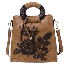 Женская сумка с цветочным узором, кожаная женская сумка через плечо, сумка-кошелек, сумки с верхней ручкой