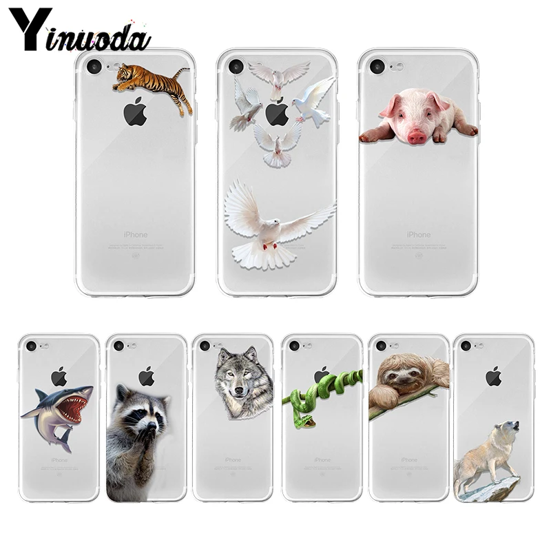 

Yinuoda Animal lion wolf tiger Raccoon snake eagle leopard Cell Phone Case for Apple iPhone X XS MAX 8 7 6 6S Plus 5 5S SE XR