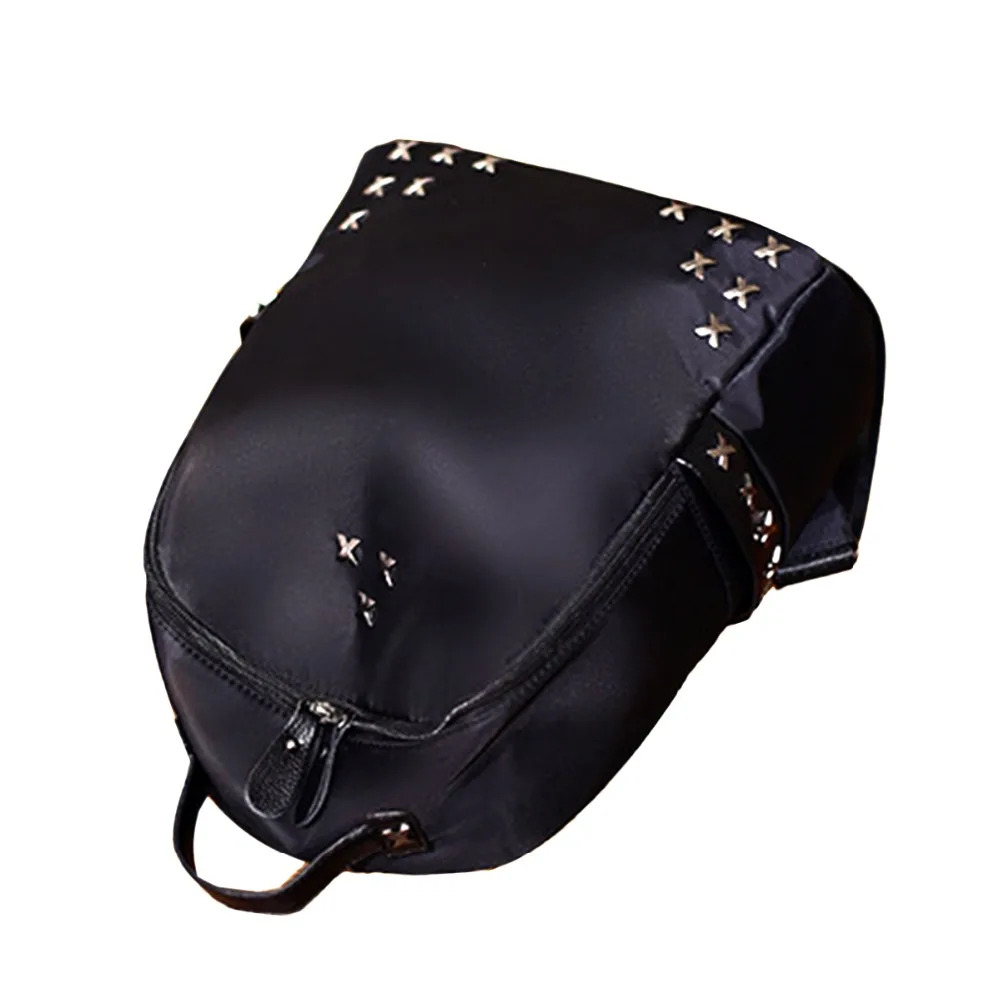 Модный повседневный женский рюкзак с заклепками, черные школьные сумки для девочек-подростков, Маленькая женская кожаная сумка через плечо