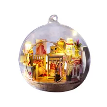 Творческий DIY кукольный домик Миниатюрный с мебели стеклянный шар пеньковая веревка ручной работы Каса игрушка для детей мини принцесса комната G017# E