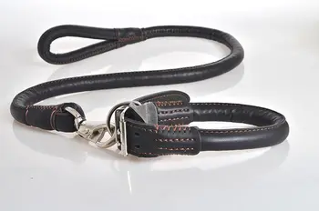 

PU leather pet dog collar and leashes set for Medium large dogs high quality D09