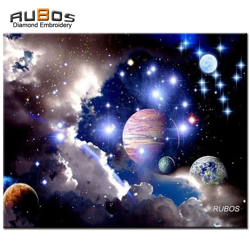 

RUBOS Universe Scenery 5D Diy Diamond Painting Cross Stitch Diamond Embroidery Mosaic Full Square Round Pattern Rhinestone New