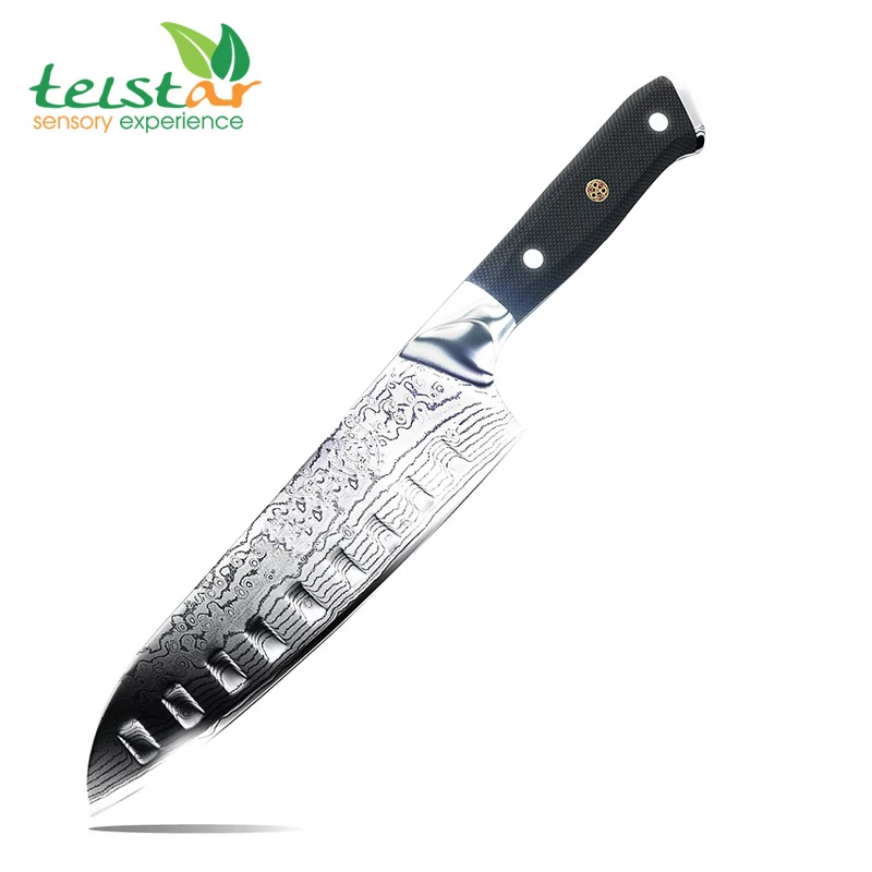 7 дюймов Santoku Ножи японской дамасской VG10 стальная бритва острые лезвия для резки