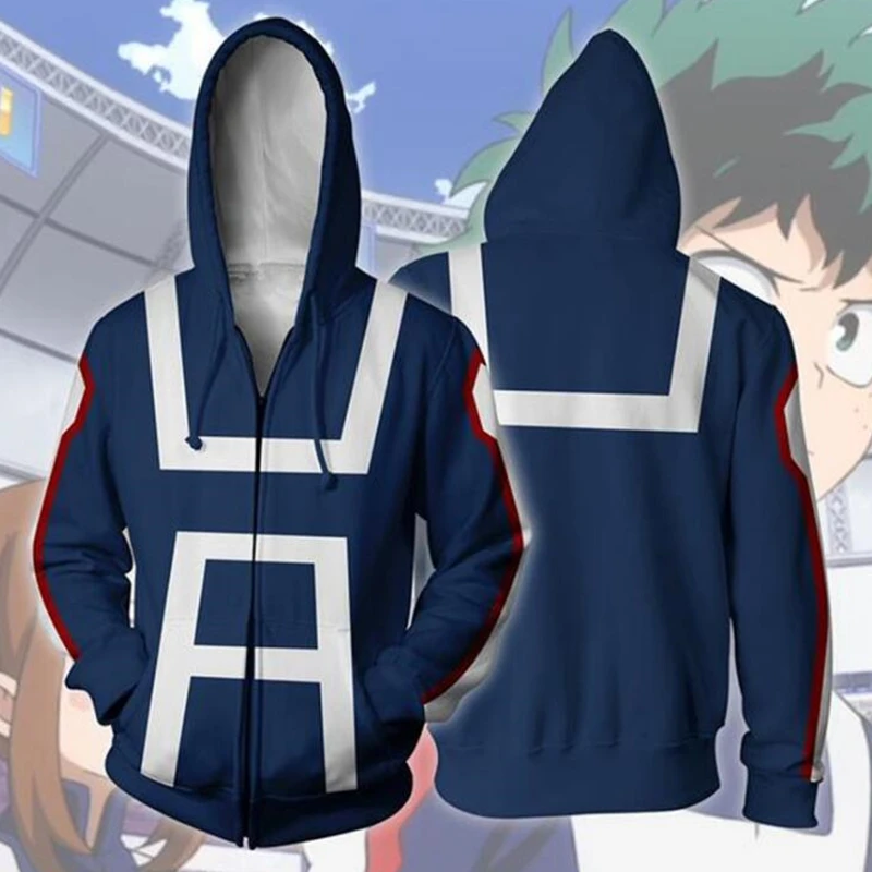 

3D My Hero Academia sweatshirts Plus size uniform Men Women hoodies cosplay costume College clothing Top New 2018