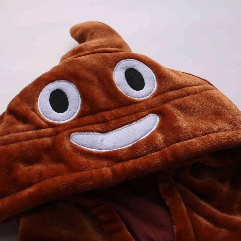 Amusing Brown Poop Kigurumi Soft Flannel One-Piece Pajamas For Warm Halloween Onesie For Adults Cosplay Party Costume Sleepwear (6)