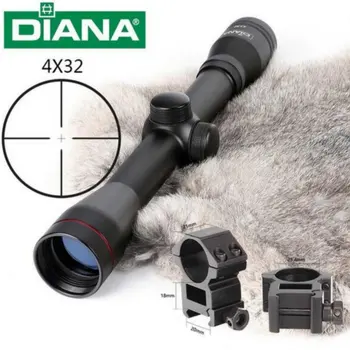 

DIANA 4X32 Hunting Optics Riflescopes One Tube Glass Double Crosshair Etched Reticle Optical Sight Rifle Scope Free Shipping