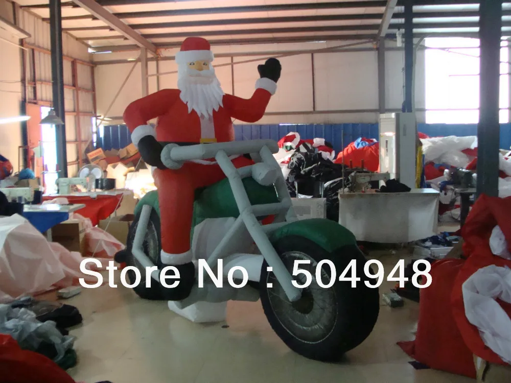 

Christmas Inflatable Santa On Harley