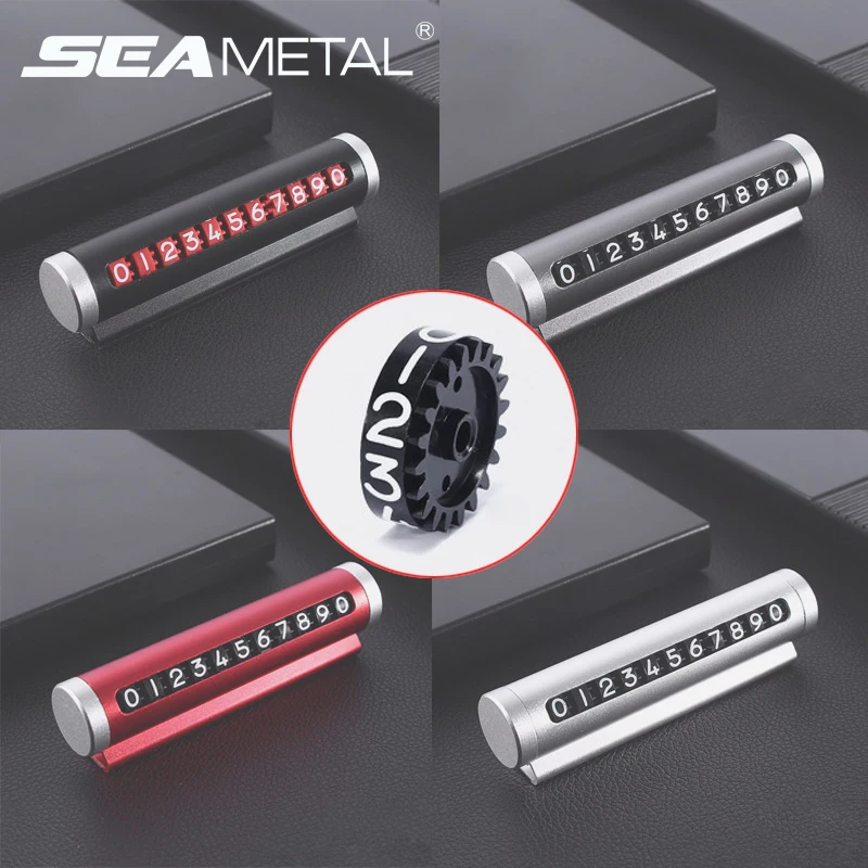 

Car Temporary Parking Card Auto Stop Rotate Phone Number Plate Aluminum Stickers Universal Park Stop Telephone Plate Accessories