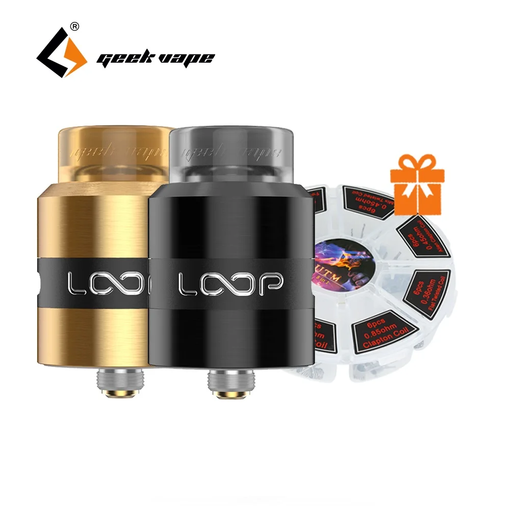 

Geekvape Loop RDA Tank Atomizer with Free Gift DIY Coil Single/dual Coil Building & Surround Airflow & BF Pin for Squonker MOD