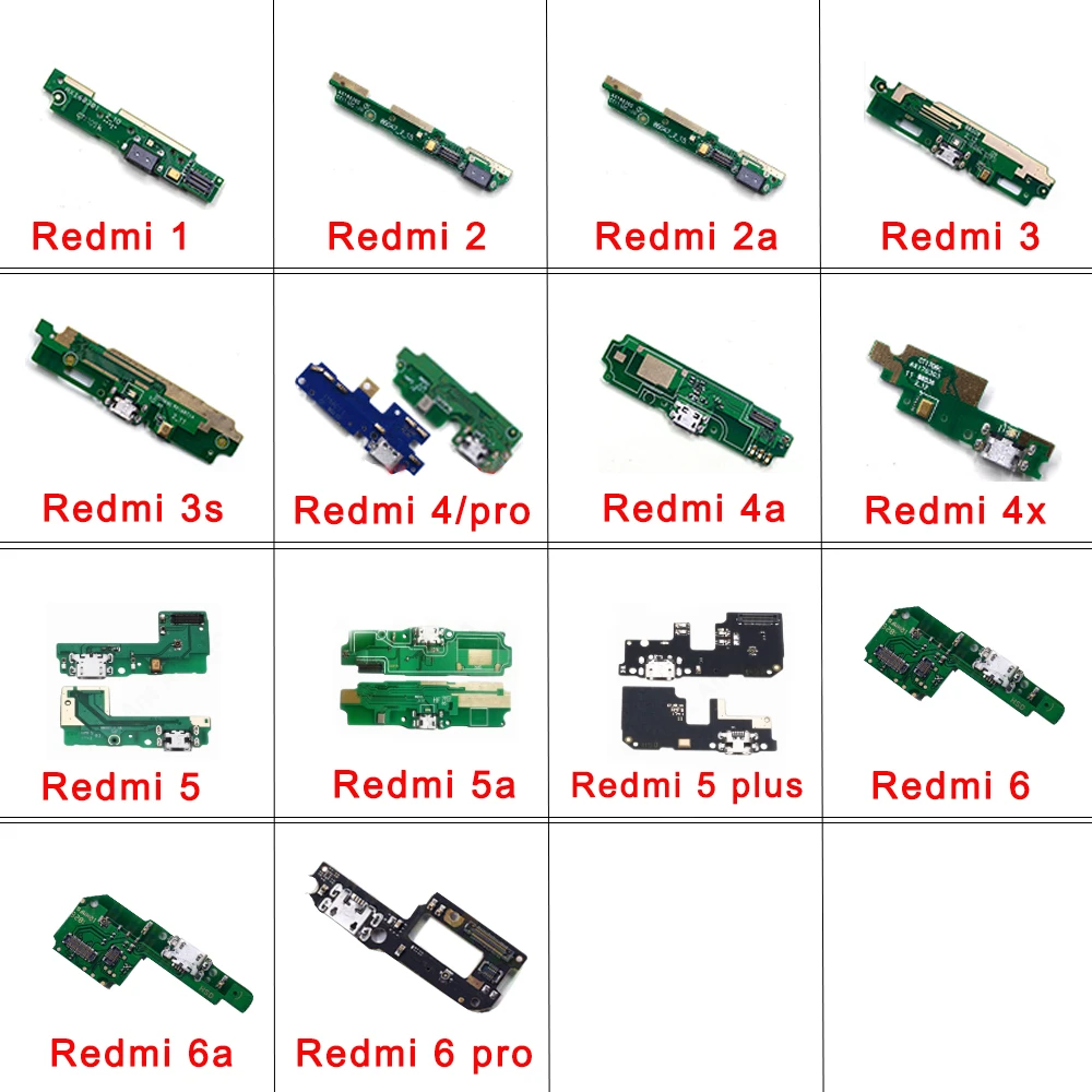 

Charger USB Connector Port Dock Charging Flex Cable For Xiaomi Redmi 1s 2 3 4 4a 4x 5A 5 6A 6 Pro Plus Charger PCB Flex