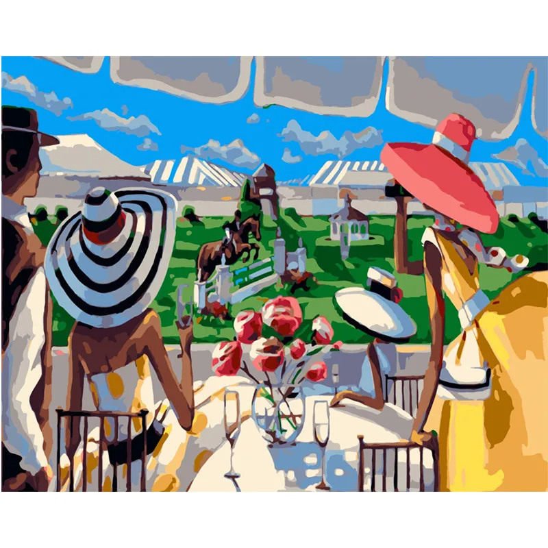 اللوحة بواسطة أرقام DIY دروبشيبينغ 40x50 50x65 سنتيمتر تحفيز مثيرة الحصان سباق قماش الزفاف الديكور صورة فنية هدية