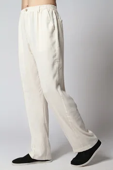 

Free Shipping Beige Chinese Men's Linen Kung Fu Pants Trousers Size S M L XL XXL XXXL 2350-4