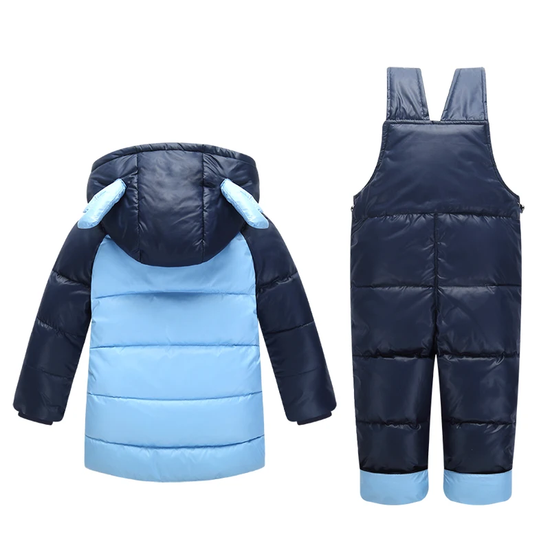 Зимняя детская одежда зимние пуховые куртки для девочек и мальчиков детская теплая куртка верхняя одежда для детей ясельного возраста пальто+ штаны комплект одежды с принтом оленя