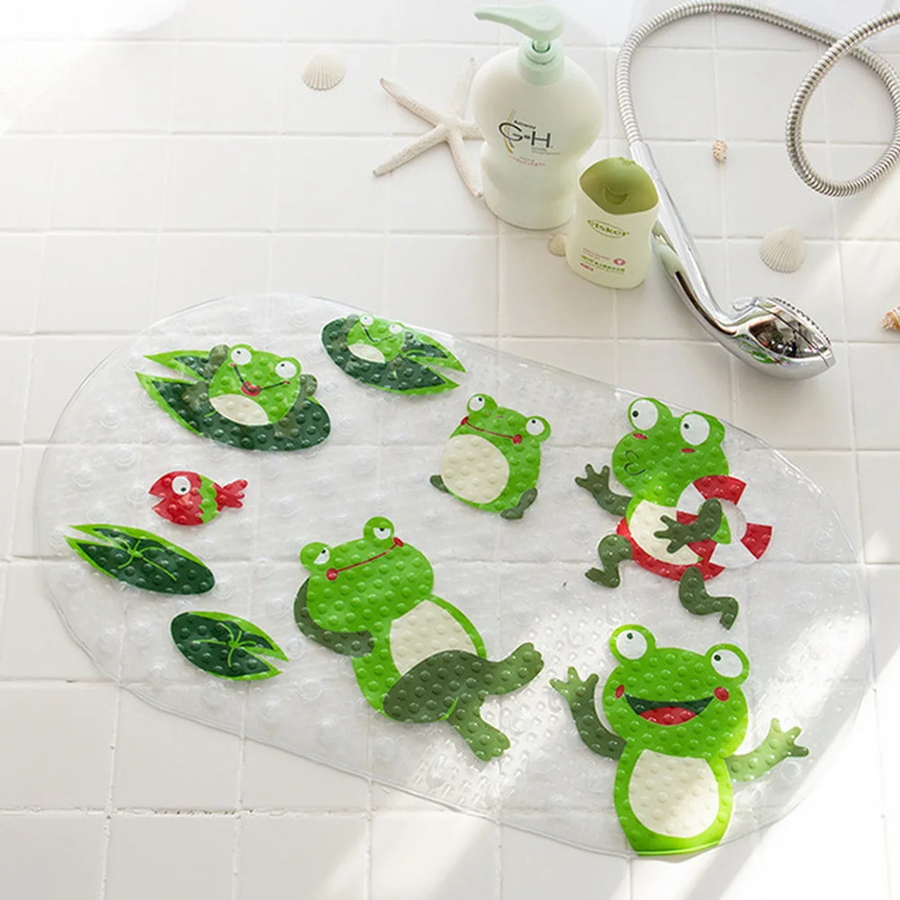 

Urijk 38*70cm Cute Cartoon Anti-Slip PVC Bath Mats Multi Color Bath Mats With Sucker Bathroom Carpet Shower Pad Soft Massage Pad