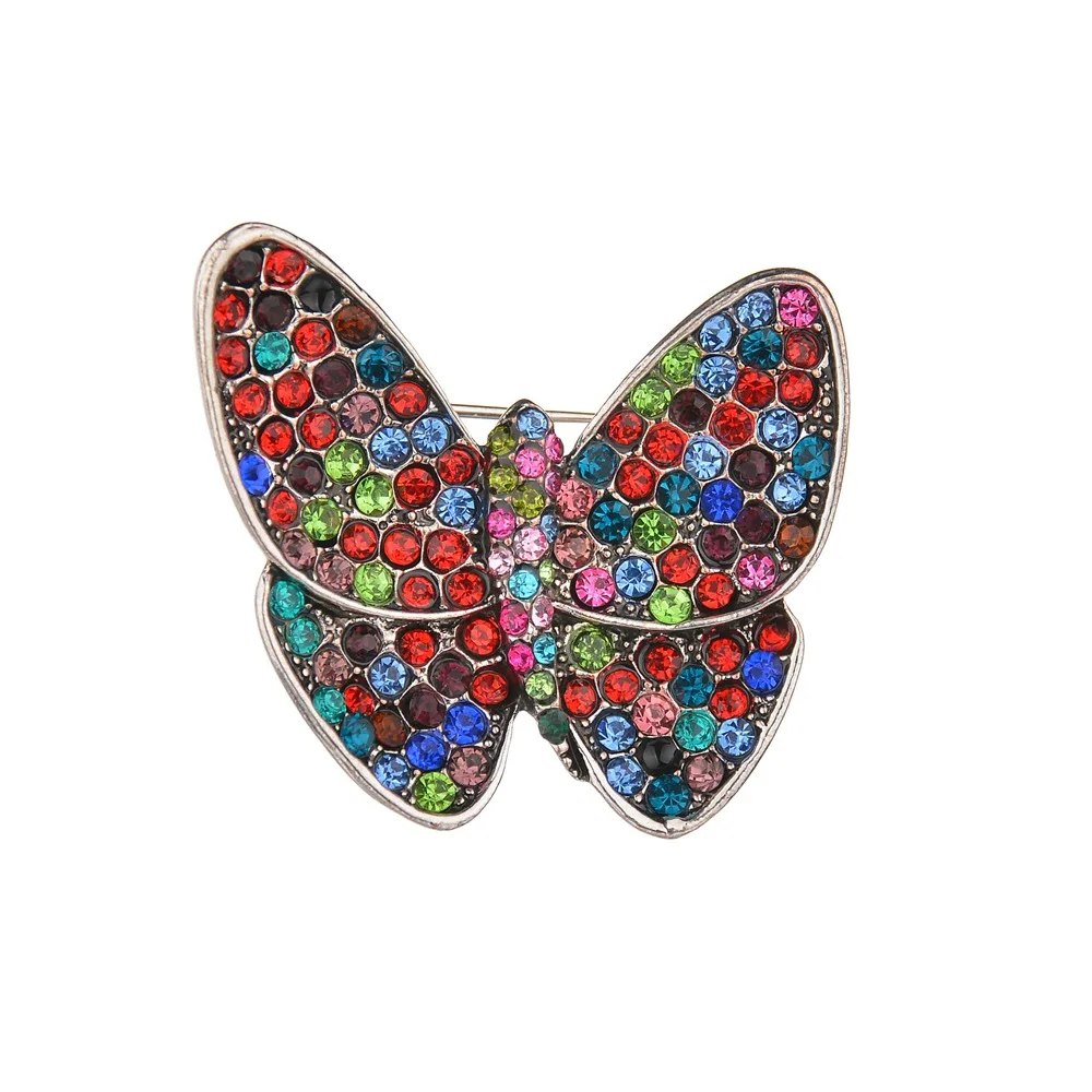 

MissCyCy Fashion Butterfly Brooches for Women Vintage Colorful Rhinestone Hijab Pins And Brooches Jewelry Gift