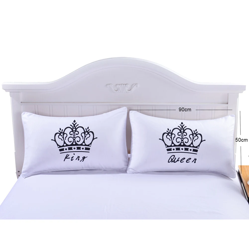 Buy 2 Pcs/Lot Crown Pattern Pillow Cases Queen and