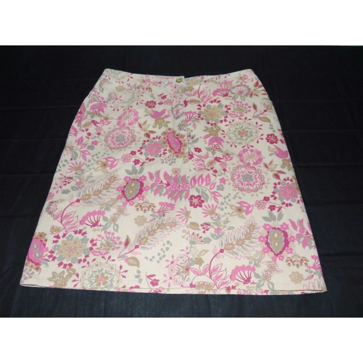 Charter Club skirt womens size 6 brown pink floral 100% cotton