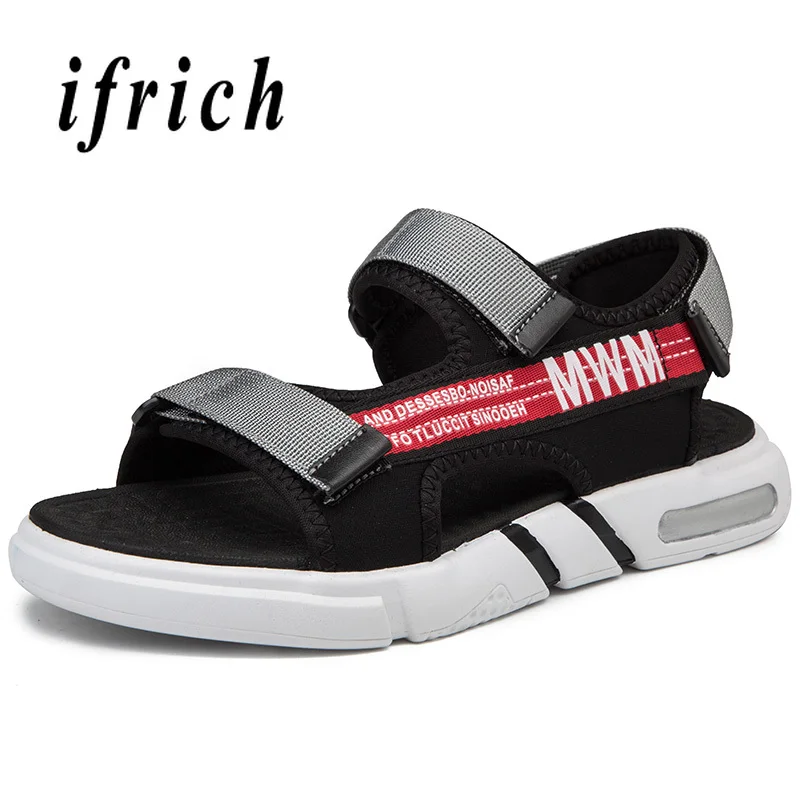 

Designer 2019 Mens Summer Sandals Fashion Men Outdoor Beach Shoes Blue Gray Beach Man Sneakers Comfortable Trekking Sandals Men
