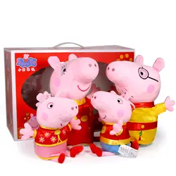 Peppa pig новогодние мягкие игрушки для детей наборы подарки Новогодние плюшевые куклы Pecs рождественские плюшевые куклы Рождественский