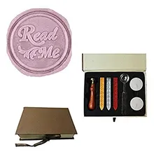 MDLG Винтаж Читать Меня Фантазии Сценарий Индивидуальный Логотип Свадьбы приглашения Воск Печать Уплотнительная Штамп Палочки Spoon Подарочный Бокс-Сет комплект