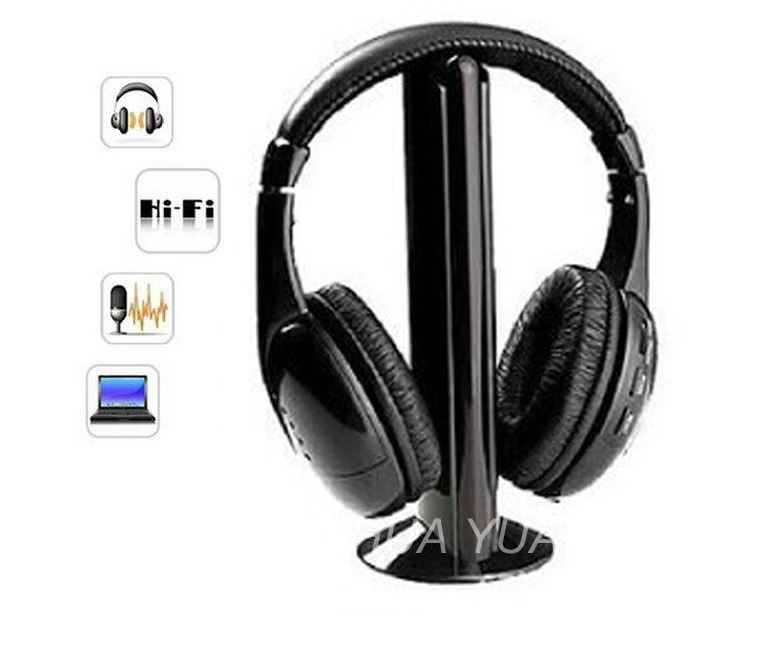 5 IN 1 HIFI Wireless Headphones TV Computer FM Radio Earphones High Quality Headsets With Microphone