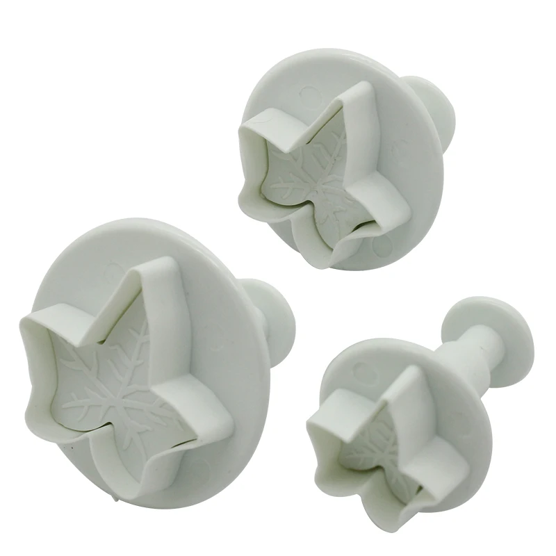 

3pcs/Set Maple Leaf Shape Fondant Cookie Cake Sugarcraft Plunger Cutters Mold Tools