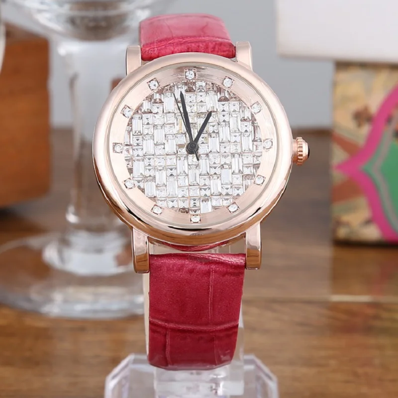 

LGXIGE Brand High Quality Luxury Red Women Watches 2018 Fashion Waterproof Watch Women Genuine Leather Strap Montre Femme