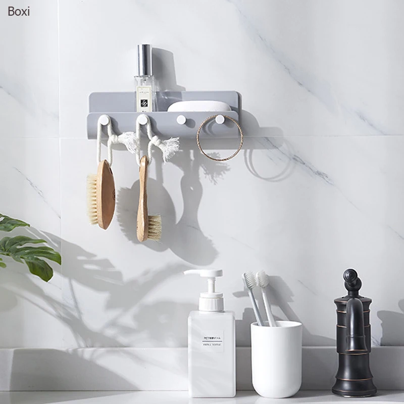 

Boxi Wall-mounted Kitchen Bathroom Hook Hanging Key Hanger Rack Hook Storage Rack Creative U-shaped Hooks Organized Home Decor