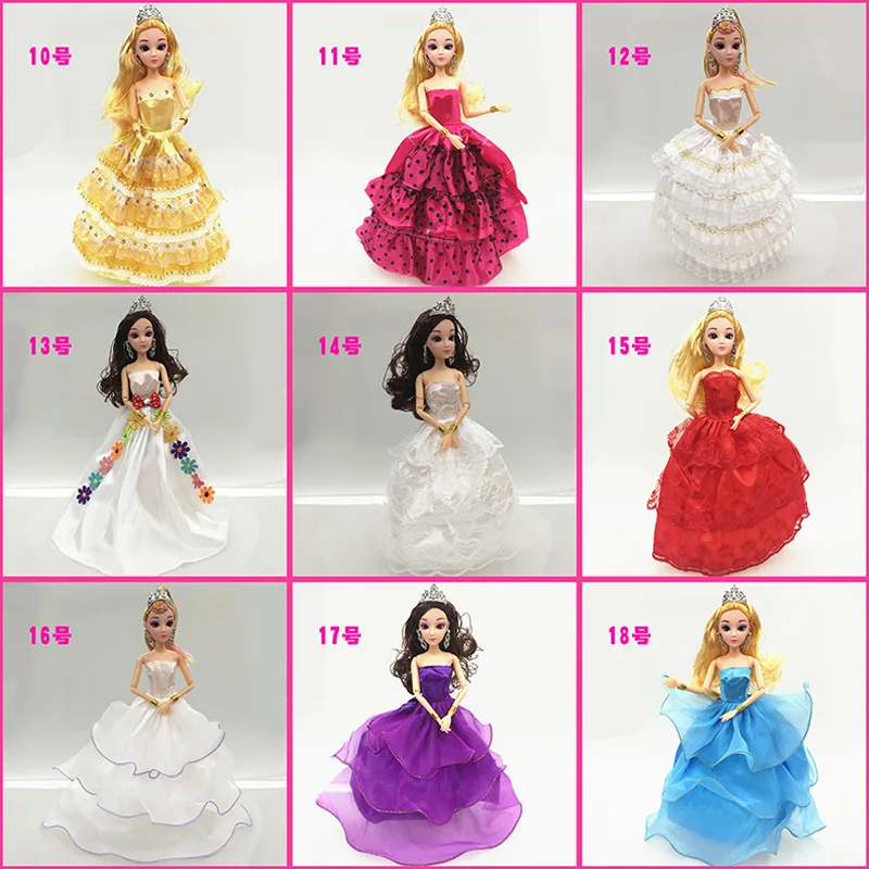 

Single Sale Newest Fashion Wedding Dress Princess Gown Dresses Clothes Gown for Barbie Dolls Accessoriesgirls Toys Gift