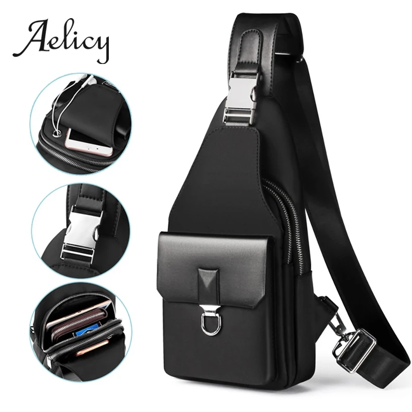 

Aelicy Chest Pack Men Business High Quality Crossbody Messenger Bag Waterproof Oxford Male multi-functional Diagonal Package
