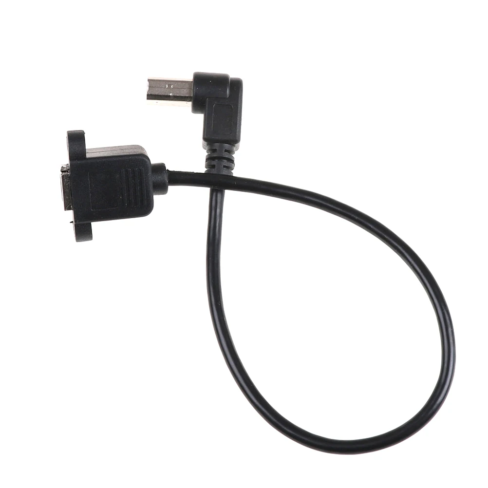 USB2.0 B Female To Male Panel Mount Printer 90 Degree Right Angle Printer Cable Lead Black Male To Female Extension Cable 30cm