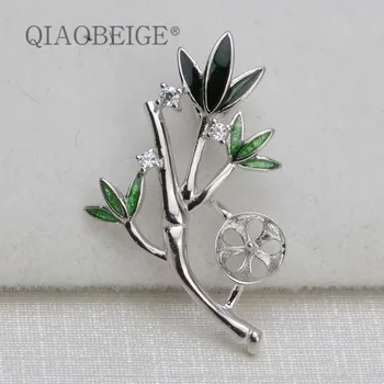 

QIAOBEIGE diy glued with Natural Freshwater Pearl Pendant 925 Sterling Silver Pendant Pearl accessory Jewelry For Women Elegant