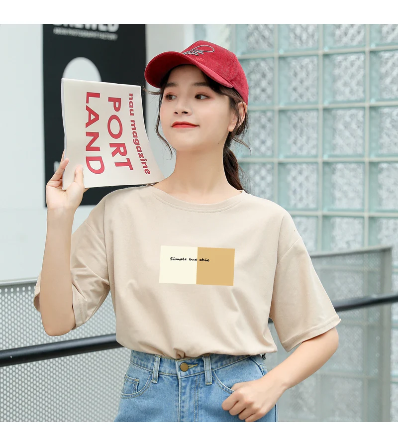 New Women T-shirts Casual Harajuku Letter Printed Tops Tee Summer Female Short Sleeve Cotton Loose Korean Tumblr T Shirt Clothes (4)