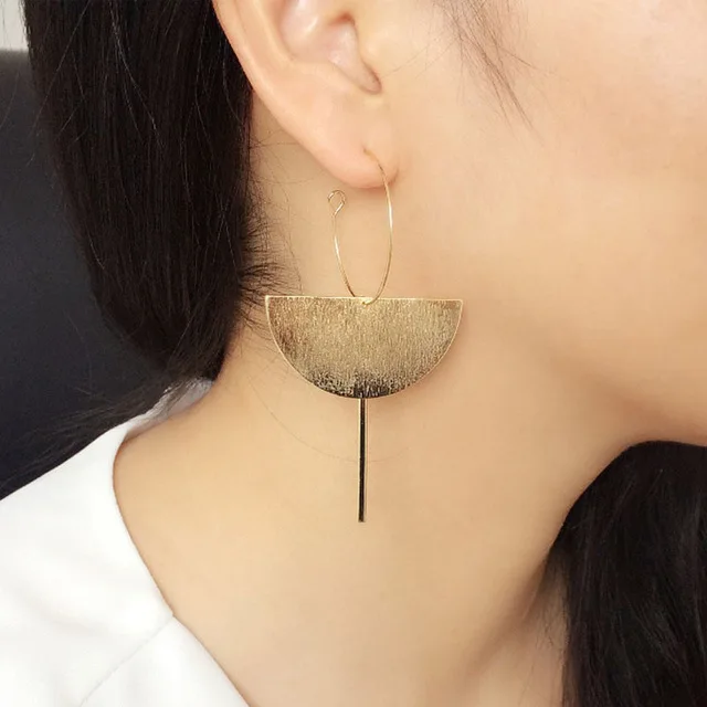 

2018 Simple Bar Long Earrings For Women Gold Color Wedding FashionJewelry Geometric Pendientes Dangle Earrings Feeme Bijoux