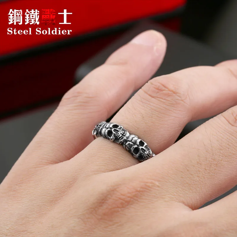 Мужское кольцо с черепом из нержавеющей стали в стиле панк|skull rings for men|skull ringring |