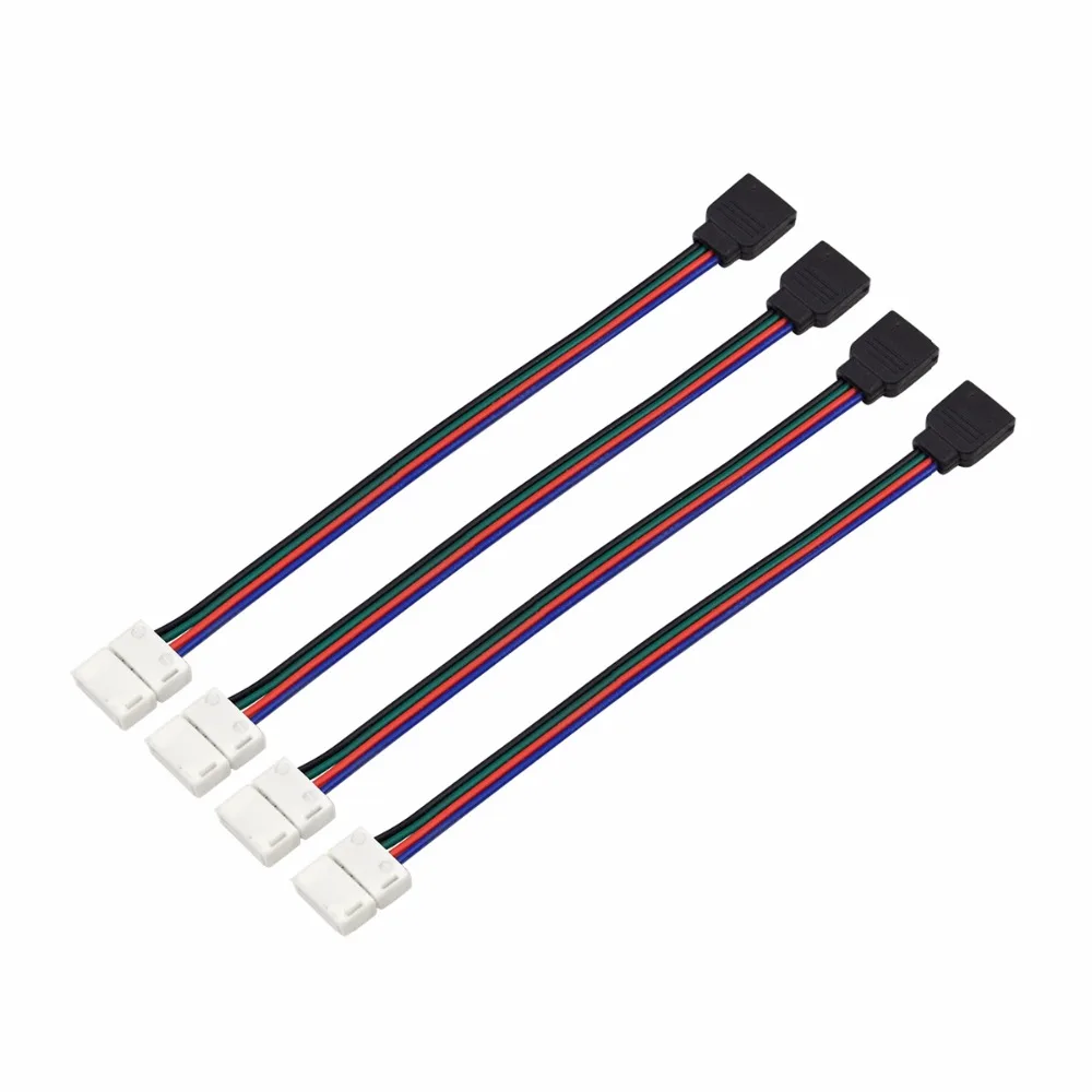 Светодиодная лента RGB коннекторы светильник 10 мм 4 Pin без паяльного кабеля плата PCB