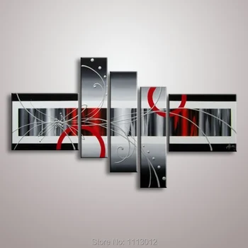 

Oil Painting On Canvas 100% High Quality Abstract Line Floewr 5 Pcs Set Home Modern Wall Art Picture For Living Room Decoration