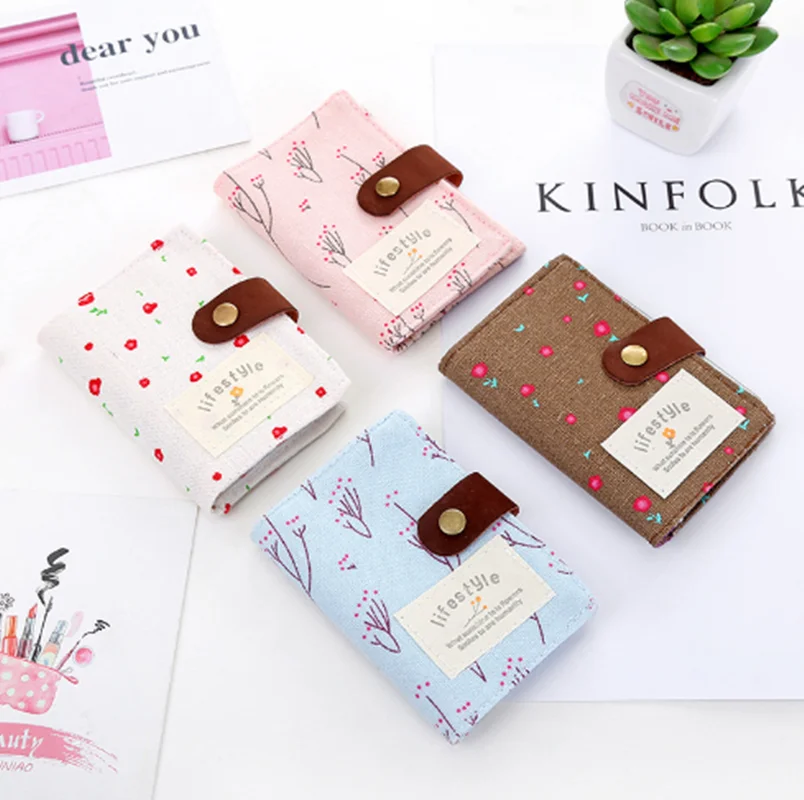 

Fashion Women 20 Slot Floral Credit Card Holder ID Business Bank Card Wallet Cash Holder Canvas Credit Card Holder Bag