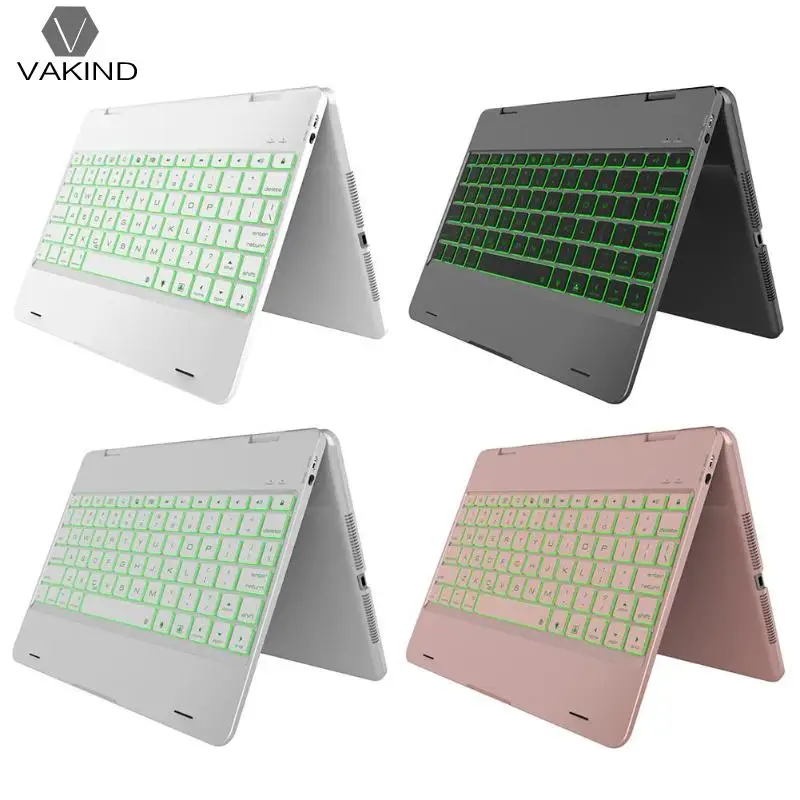 

VAKIND Rotation Backlit Bluetooth Keyboard Flip Case Cover 4 Colors Tablet Computer Accessories for iPad 9.7 2018 2017