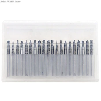 

20Pcs Tungsten Steel Solid Carbide Rotary Burr Tool 1/8" Shank Single/Double Cut Head Fits Rotary Tool for Woodworking Drilling