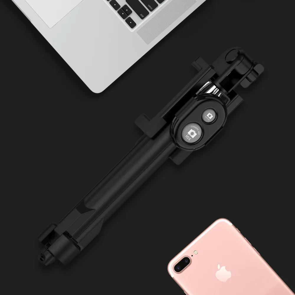 FLOVEME селфи-Палка с Bluetooth, селфи-палки, штатив для samsung Galaxy S8, Xiaomi, штатив, селфи-Палка для iPhone 6, 7 - Цвет: Черный