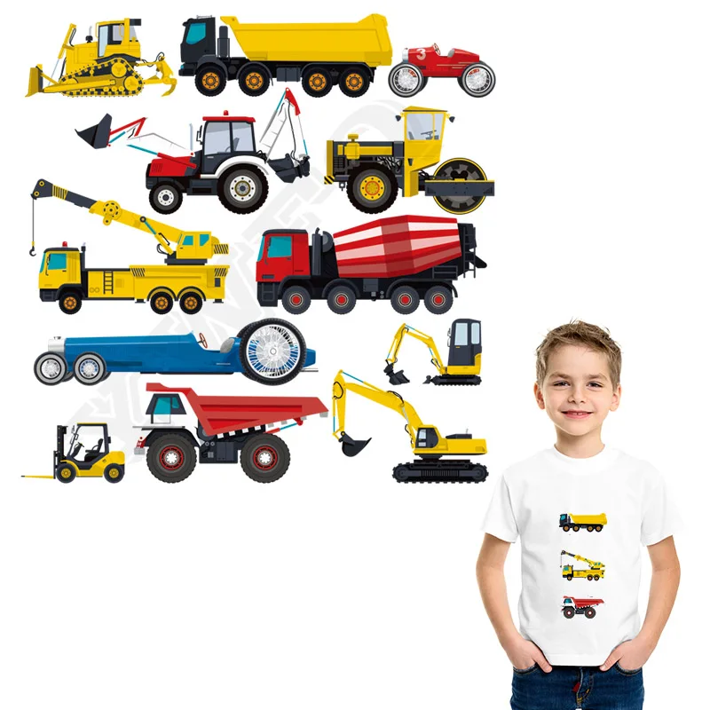 

DIY Cars Patches Iron-on Transfers Heat Press Appliqued T-shirt Dresses Accessory Badges Children Gift Washable Patch