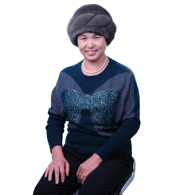 Cheap Mink fur hat women's mink hat book black hat winter