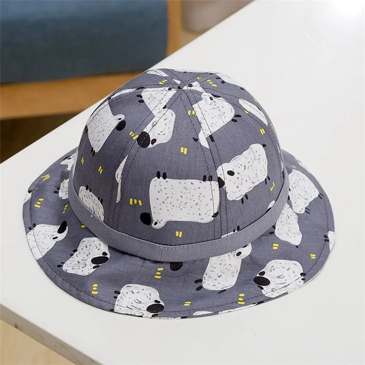 Новая модная весенне-летняя детская шапка для девочек, солнцезащитная Кепка для младенцев, Детские Панамы, для маленьких мальчиков и девочек, Рыбацкая шляпа - Цвет: grey