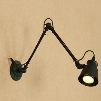 

Nordic modern wall lights adjustable rotated long curved arm lamps bar cafe restaurant pub club living room aisle sconce bra