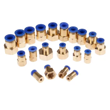 

M5'' 1/8'' 1/4'' 3/8'' 1/2'' Female Thread OD 4 6 8 10 12mm Pneumatic Connector Straight Push in Fitting for Air Pipe Joint