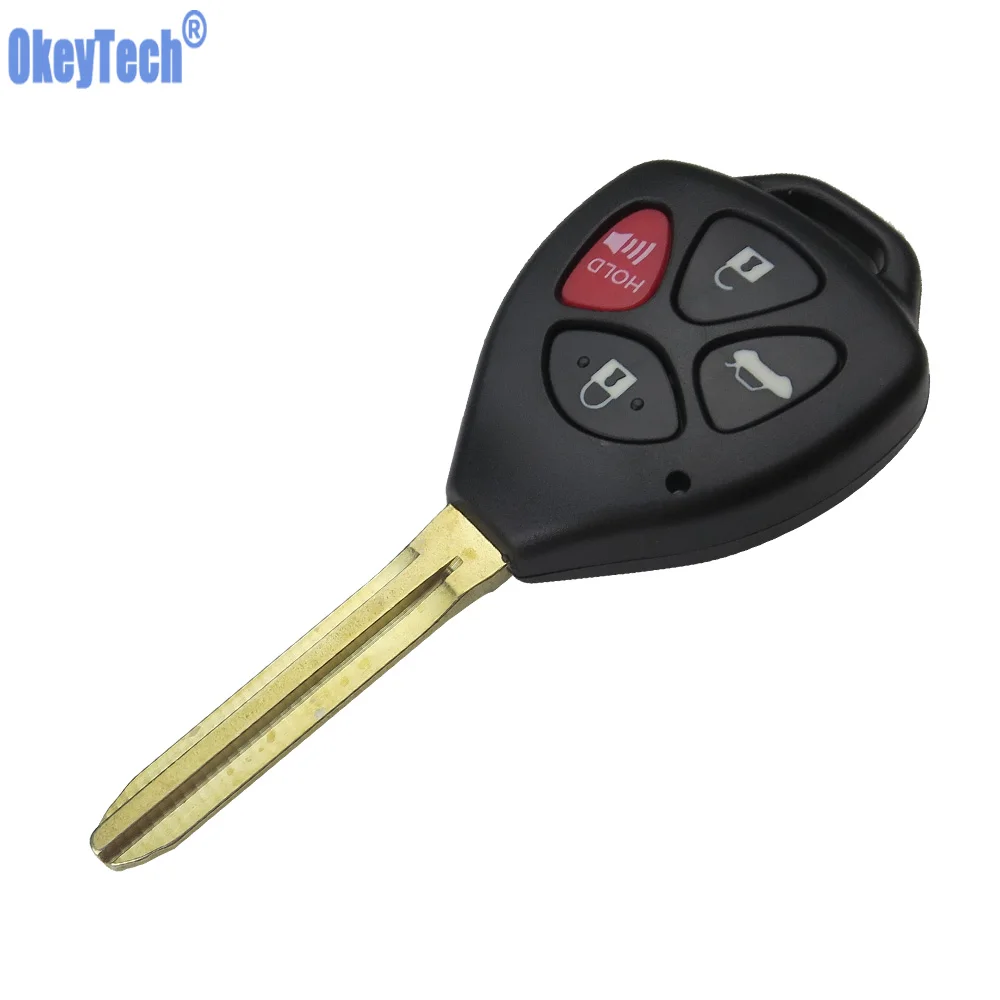 OkeyTech 4 Buttons Remote Car Key Shell Case Fob Replacement For Toyota Camry Avalon Corolla Matrix RAV4 Venza Yaris Uncut Blade